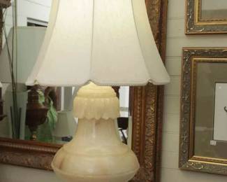 LOVELY ALABASTER LAMP  (3 pieces)