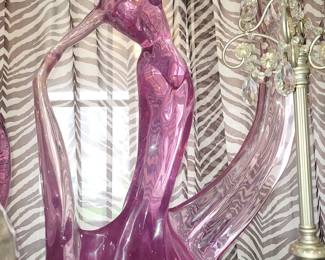 Vintage purple acrylic lucite statue by J. Boiros