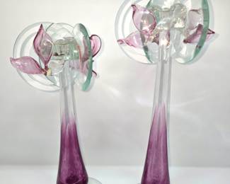 Art glass candlesticks