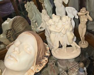 Marc Sijan Bas Relief female face sculpture - light damage on right. Neo Classical Nude figurines