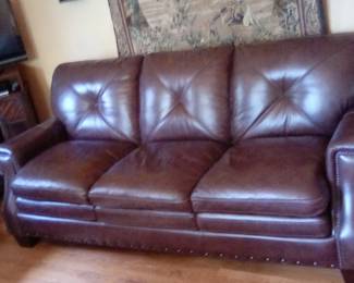 Stanley top grain leather sofa 85x32x37