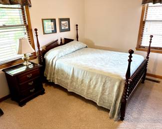 Solid wood bed & night stand