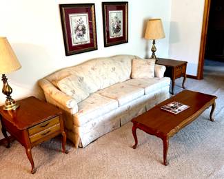 Living room set, solid wood tables