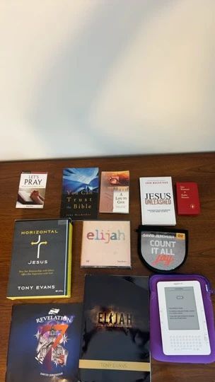 2nd Generation Amazon Kindle and Assorted Christian Books CDs 
