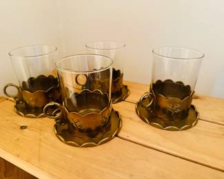 Brass Footed Irish Coffee Glasses