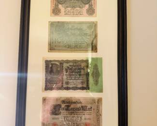 German Bank Notes, Framed
1908-1910