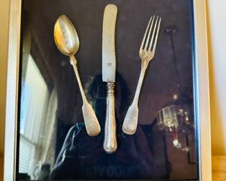 Coin Silver Framed Flatware, Circa late 19th Century, Europe