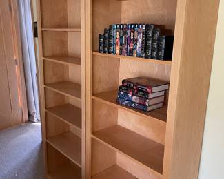 two of the three bookshelves available