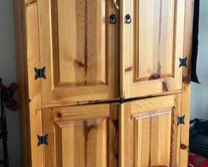 Rustic pine armoire