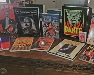 Many books on famous magician Dante
