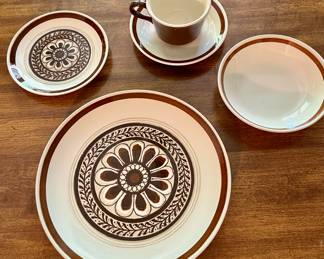 Vintage Cavalier Ironstone dishes, place setting for 5 