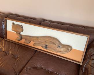 Witco mid century wood tiki cat 