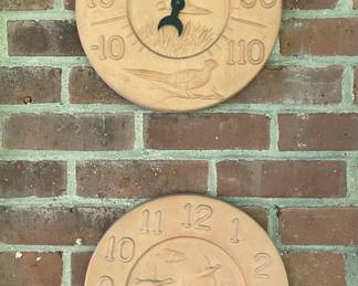 Outdoor Clock and Thermometer