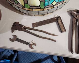 Tools and hanging stained glass fixture