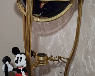 Gemstone globe (floor model) and vintage Mickey Mouse phone