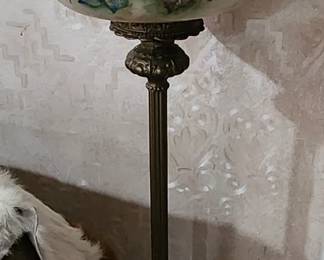 Floor lamp (Globe hand painted and signed by Doris Kersh)