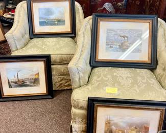 Vintage hand colored lithographs- $120