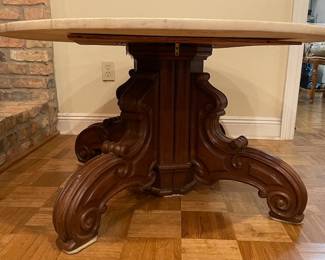 coffee table height marble top table side view