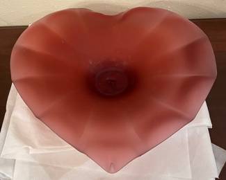 large frosted red heart bowl (made in Italy)
