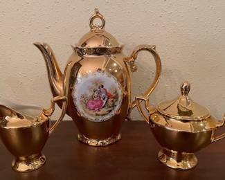 Bavarian gold flashed tea set