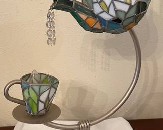 teapot &  cup stained glass lamp