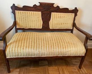 gold upholstry settee 