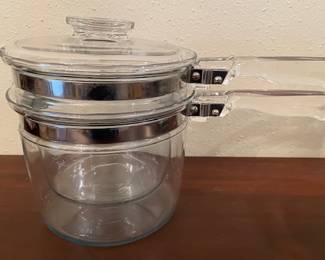 Pyrex Flameware double boiler with lid