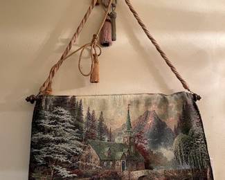 Thomas Kincaid reversible tapestry -- summer church side