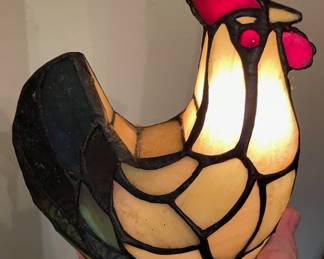 stained glass hen lamp