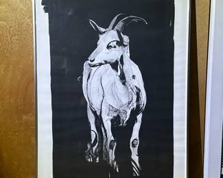 THOMAS CORNELL (1937-2012) LITHOGRAPH | Goat I. Lithograph on paper. 32 x 22 in. Subject. Ed. 1/45 pencil signed & number lower margin - l. 37 x w. 26.5 in (Frame)
