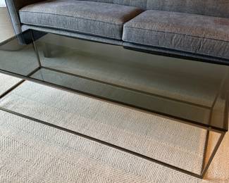 Room and Board Coffee Table in Glass and Metal Frame