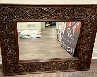 Very Cool Carved Wood Frame with Mirror
