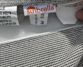 Sunbrella Cushions on the Pottery Barn Wicker Set.