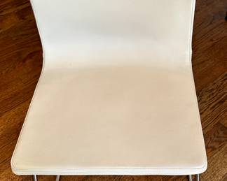 Crate and Barrel Dining Table and 4 Modern Off-white Chairs with Matching Bench (Not Shown)