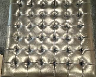 Tufted Leather Ottoman with Metal Frame from World Market.