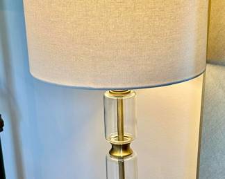 Unique modern glass and brass table lamp