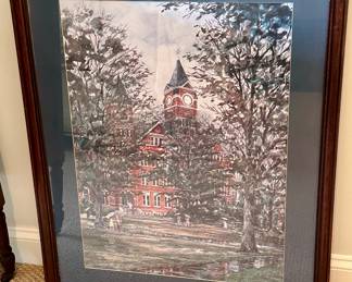 Vintage picture of a college clock tower 