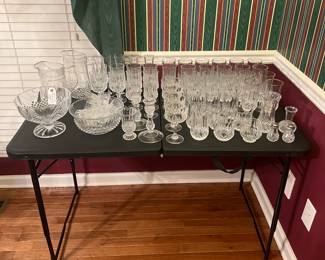 Large set of crystal cut glassware (65 pieces)