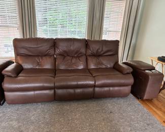 leather recliner sofa chair combo set, can be rearranged