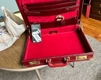 leather briefcase with combination locks new