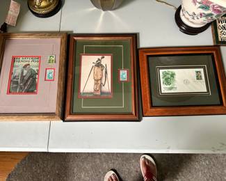 golf postage stamps framed