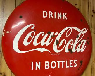 24" Tin Coke Button  Very good condition for it's age.  One of two!