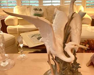 Lladro herons; 23” H