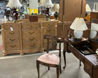 Large amount of dressers, chest of drawers, chairs, lamps, etc.  
