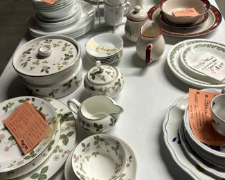 Many different sets of china.  