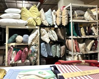 We have a large number of decorator pillows.