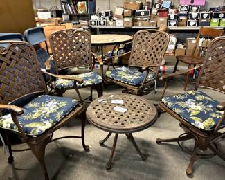 One of several patio furniture sets.  