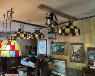 In keeping with the billiards theme, several hanging lamps are available.