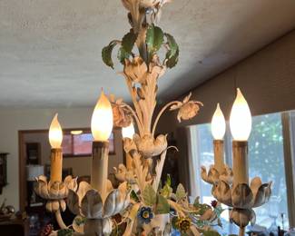 This decorative chandelier is part of the sale as well.