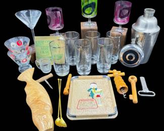 Mid Century & MCM Barware - Mod Psychedelic Leonardo Stemware	